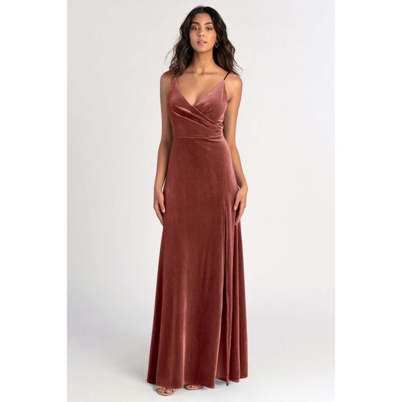 NWT Jenny Yoo Jolie Stretch Velvet English Rose Size 10 - Picture 1 of 3